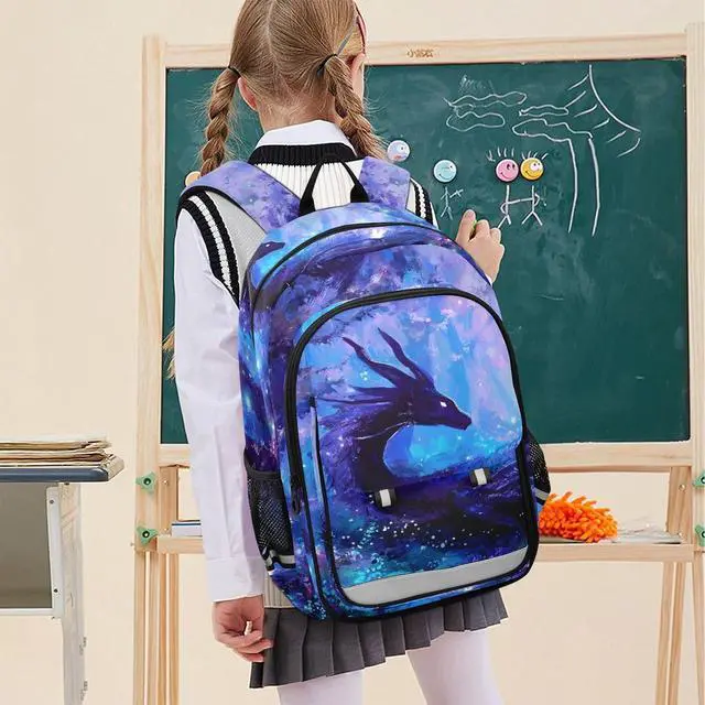 Alt view image 7 of 7 - ALAZA Dragon in Forest Laptop Backpack Purse for Women Men Travel Bag Casual Daypack with Compartment & Multiple Pockets