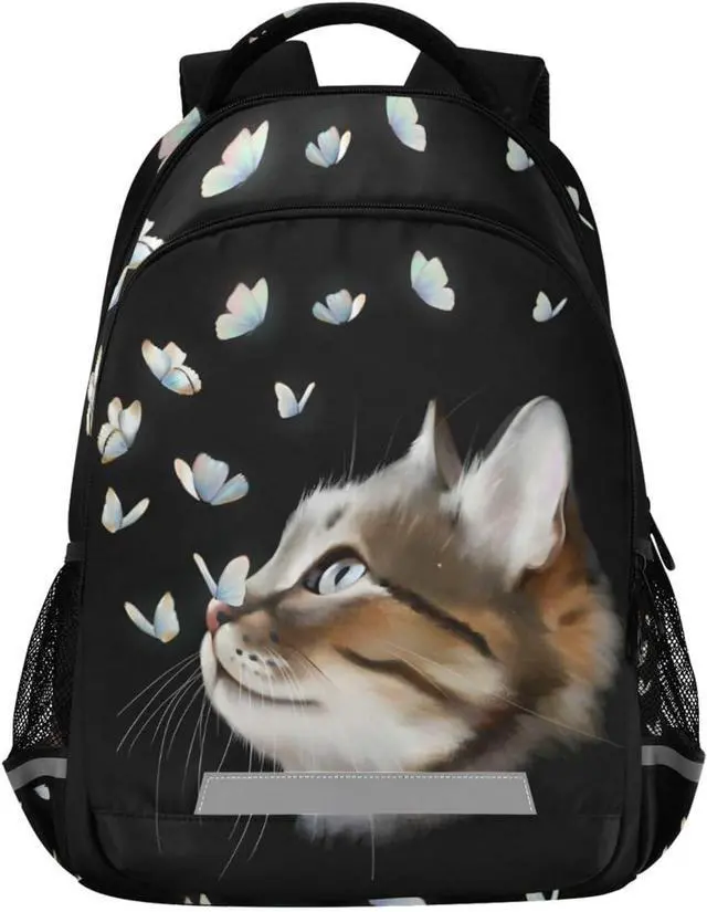 Main image of ALAZA Cute Cat Kitten with Butterfly Backpacks Travel Laptop Daypack School Book Bag for Men Women