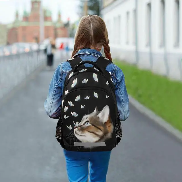 Alt view image 6 of 7 - ALAZA Cute Cat Kitten with Butterfly Backpacks Travel Laptop Daypack School Book Bag for Men Women