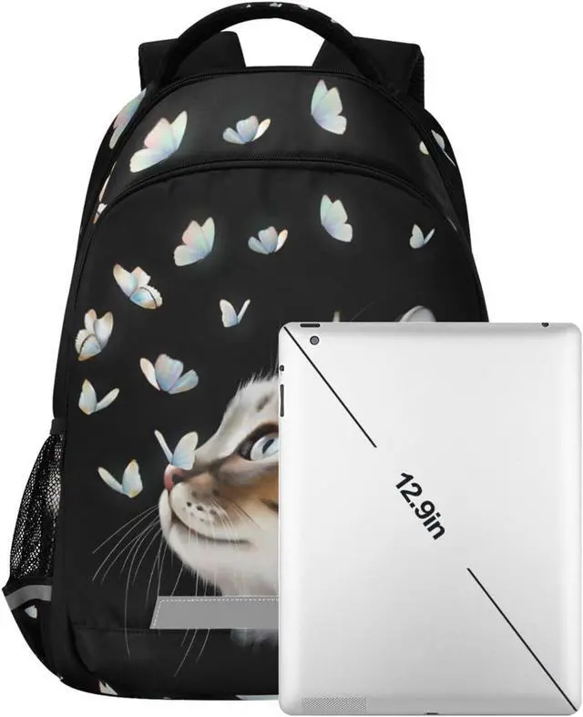 Alt view image 7 of 7 - ALAZA Cute Cat Kitten with Butterfly Backpacks Travel Laptop Daypack School Book Bag for Men Women