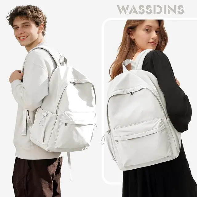 Alt view image 2 of 6 - Beige Backpack for School Women Girls, Waterproof Bookbag Cute High School Backpack for Men Teen Boys, Lightweight Travel College Backpack Mochilas Escolares para
