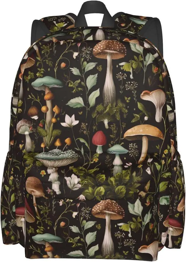Alt view image 2 of 7 - Mushroom Backpack Book Bags Lightweight Casual Laptop Backpacks Travel Daypack For Man Woman