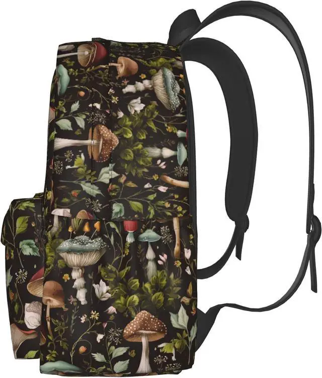 Alt view image 3 of 7 - Mushroom Backpack Book Bags Lightweight Casual Laptop Backpacks Travel Daypack For Man Woman