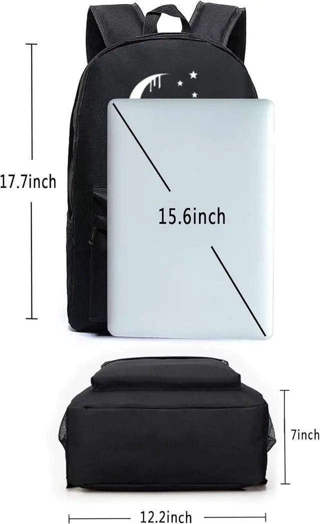 Alt view image 3 of 7 - Unisex Classic Canvas Backpack Hiking Bag Travel Daypack Bookbag Laptop Bag (Black1)