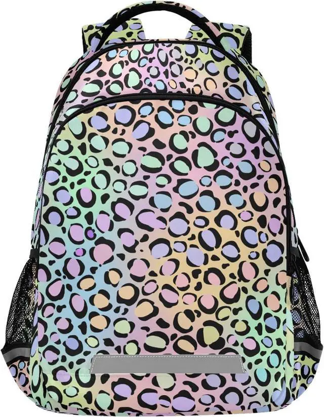 Main image of MNSRUU School Backpack with Chest Strap, Leopard Print Laptop Backpack, Travel Hiking Backpack for Boys Girls, Rucksack, Knapsack