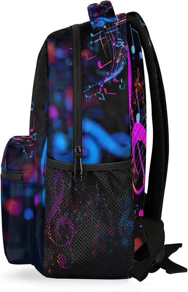 Alt view image 3 of 6 - Backpack Abstract Music Note Art Painting School Shoulder Bag Large Waterproof Durable Bookbag Laptop Daypack for Students Teens Girls Boys Elementary