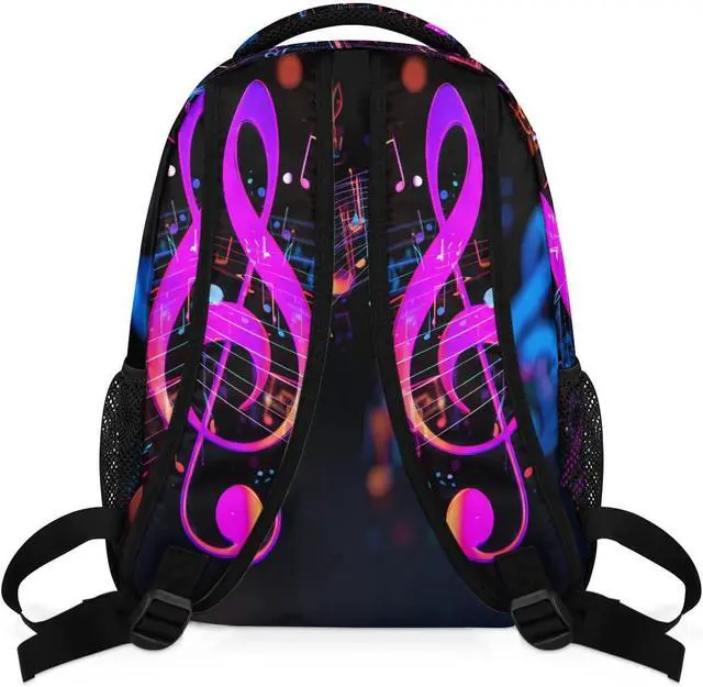 Alt view image 5 of 6 - Backpack Abstract Music Note Art Painting School Shoulder Bag Large Waterproof Durable Bookbag Laptop Daypack for Students Teens Girls Boys Elementary