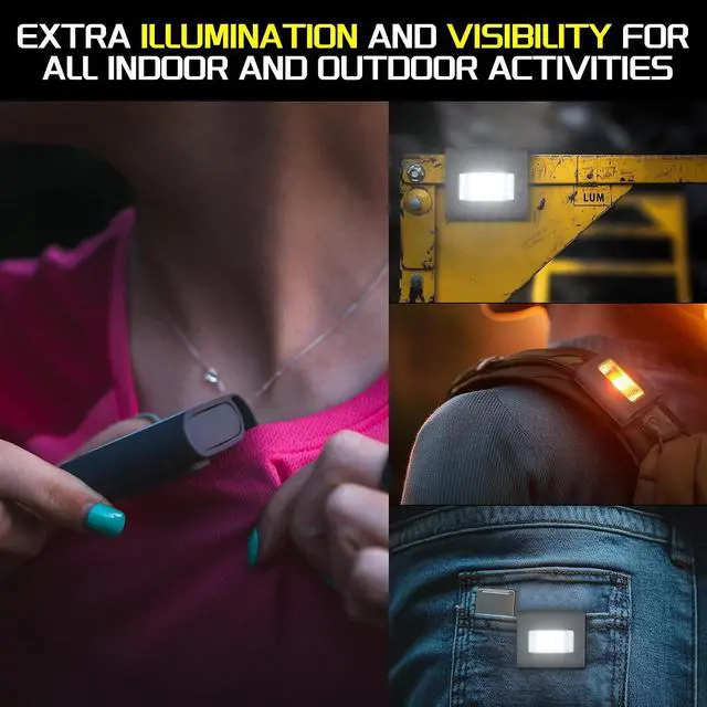 Alt view image 5 of 7 - Molrebe 2 Pack Clip on Running Lights, Rechargeable Magnetic Safety Lights | Red strobe, 50-min USB-C charge, 3-10 hr runtime, 1.7 oz, waterproof flashlight for night jogging, dog walking and backpack