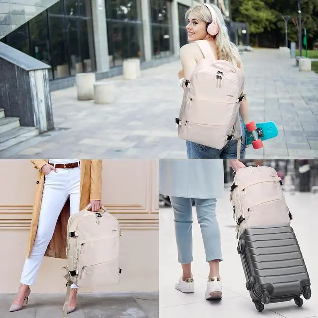Alt view image 3 of 7 - HOMIEE Travel Laptop Backpack for Men Women, Personal Item Carry On Bag | Dry Wet Separation,Airline Approved, Large Capacity, Smart Organization, USB Charging Port, Anti-theft, Durable & Waterproof