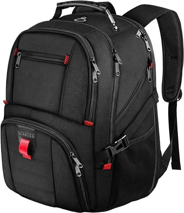Main image of YOREPEK Large Laptop Backpack for Men, Heavy Duty Travel Backpack | Carry On Flight Approved, 17 Inch College Work Bookbag, Water Resistant Business Backpack for Men Women mochilas para hombres