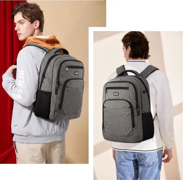 Alt view image 2 of 6 - Paude Backpack for Women and Men,School College Backpack 15.6 inch Laptop bookbag with USB Port for High School Student