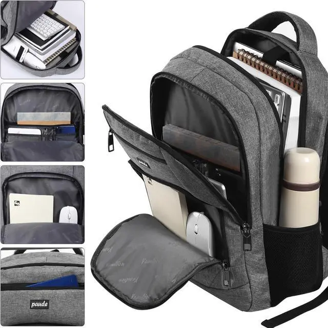 Alt view image 3 of 6 - Paude Backpack for Women and Men,School College Backpack 15.6 inch Laptop bookbag with USB Port for High School Student