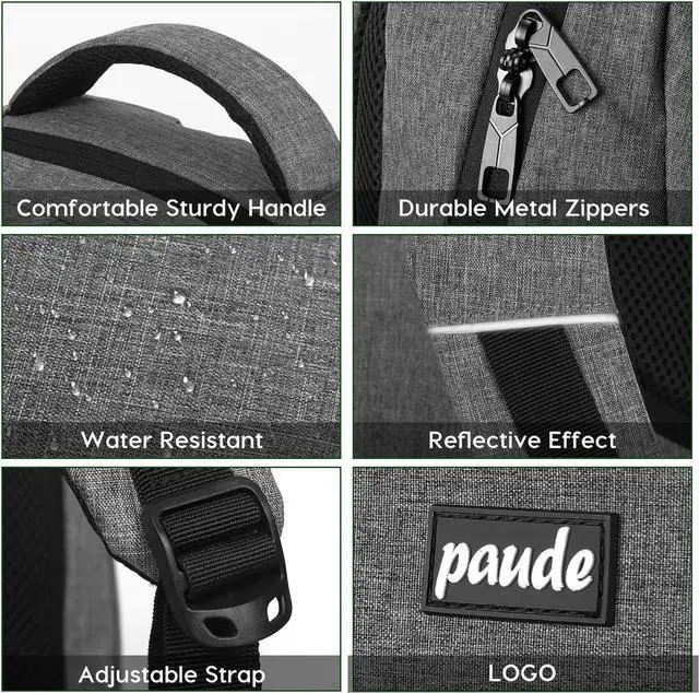 Alt view image 4 of 6 - Paude Backpack for Women and Men,School College Backpack 15.6 inch Laptop bookbag with USB Port for High School Student