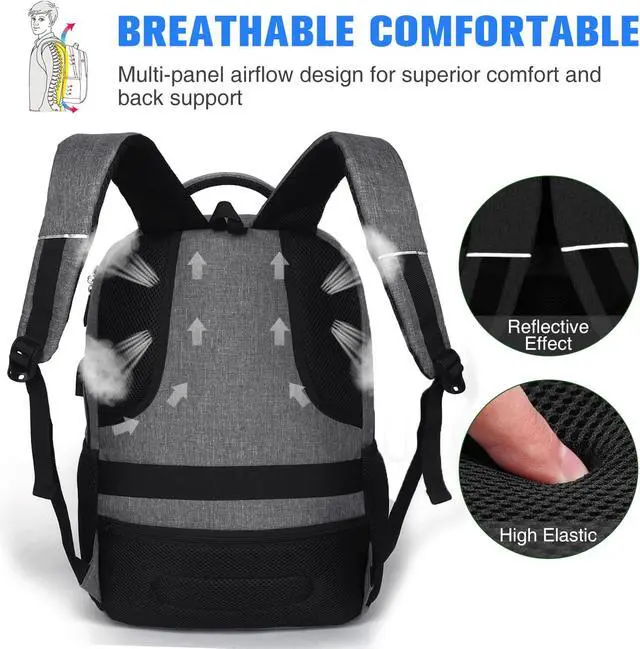 Alt view image 5 of 6 - Paude Backpack for Women and Men,School College Backpack 15.6 inch Laptop bookbag with USB Port for High School Student