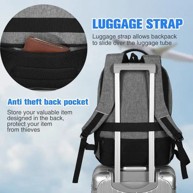 Alt view image 6 of 6 - Paude Backpack for Women and Men,School College Backpack 15.6 inch Laptop bookbag with USB Port for High School Student