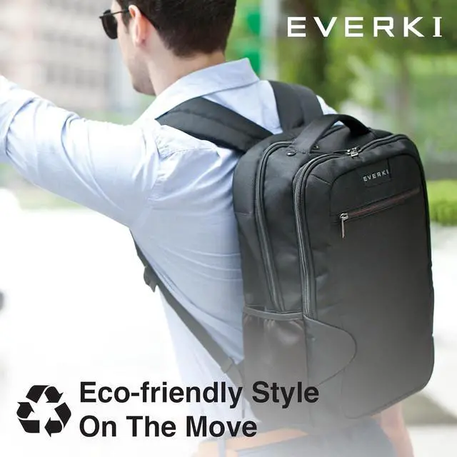 Alt view image 7 of 7 - EVERKI Studio Slim Laptop Backpack with Computer Compartment, Black - 14L | Slim Professional Design, Corner-Guard Protection, Lightweight, Business, Work, Travel-Friendly, Fits Laptops up to 15"