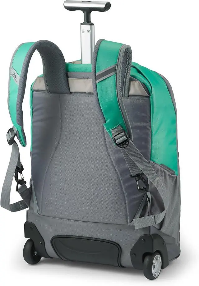 Alt view image 3 of 7 - High Sierra Freewheel Pro Wheeled Backpack with 360 Degree Reflectivity, Adjustable Handle, Large Main Compartment, and Laptop Sleeve, Aquamarine
