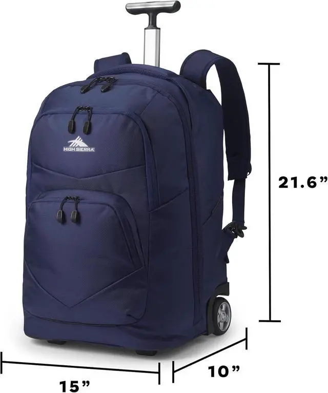 Alt view image 6 of 7 - High Sierra Freewheel Pro Wheeled Backpack with 360 Degree Reflectivity, Adjustable Handle, Large Main Compartment, and Laptop Sleeve, Aquamarine