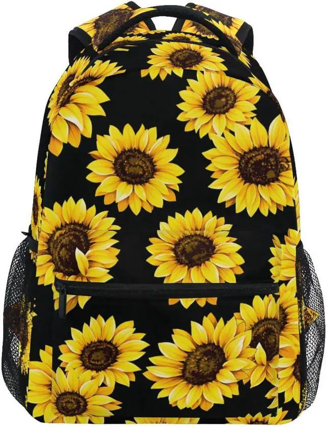Main image of ALAZA Sunflower Print Flower Floral Backpack Purse for Women Girls Kids Student Laptop iPad Tablet Travel School Bag w/Multiple Pockets