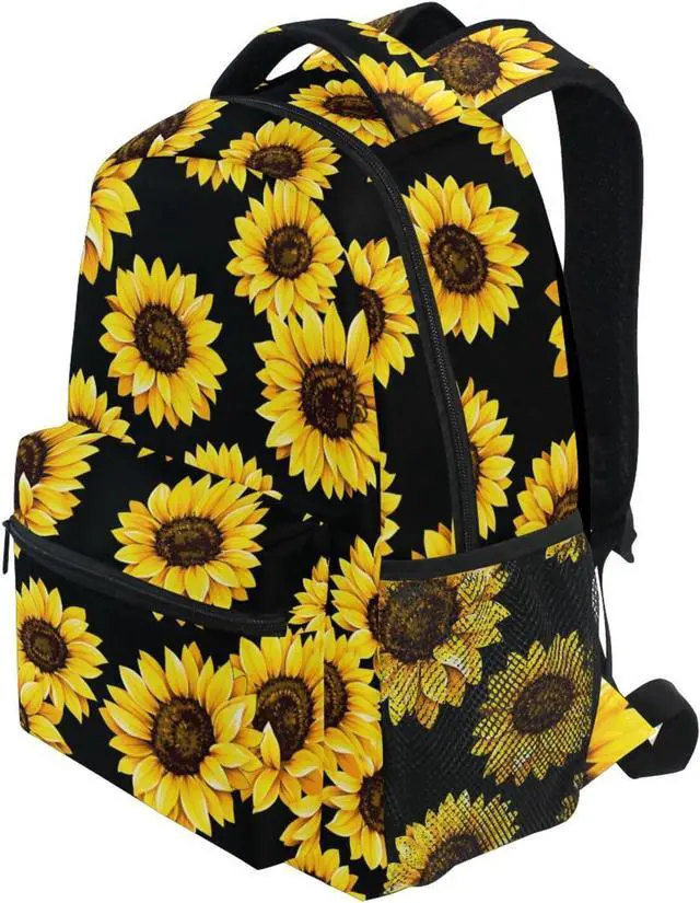 Alt view image 3 of 7 - ALAZA Sunflower Print Flower Floral Backpack Purse for Women Girls Kids Student Laptop iPad Tablet Travel School Bag w/Multiple Pockets