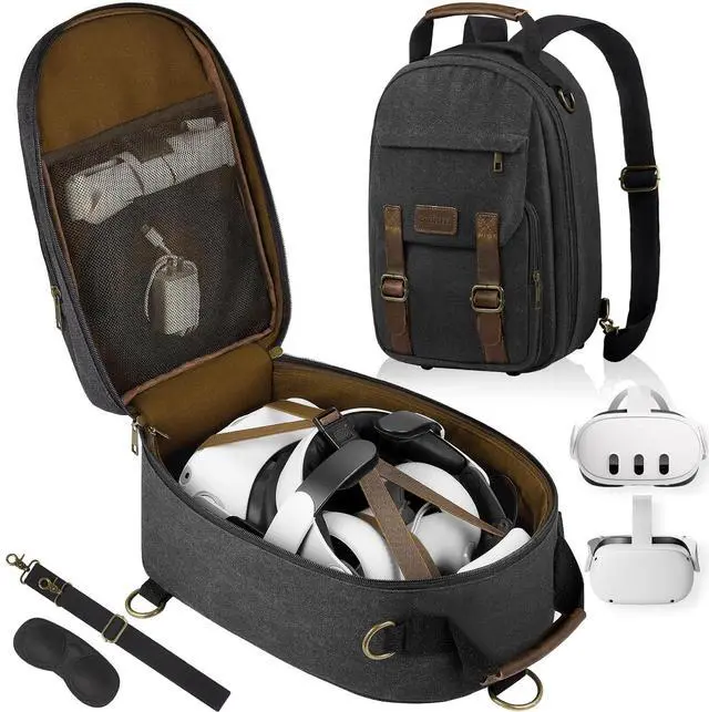 Main image of SMRITI Hard Carrying Case Compatible with VR Headsets Virtual Reality and Touch Controllers Accessories, Large Portable Protection Backpack for Travel and Home Storage