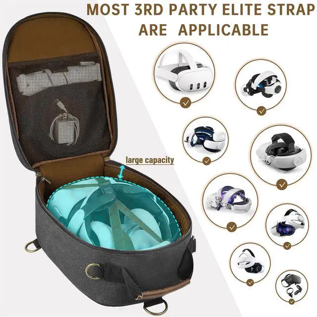Alt view image 2 of 6 - SMRITI Hard Carrying Case Compatible with VR Headsets Virtual Reality and Touch Controllers Accessories, Large Portable Protection Backpack for Travel and Home Storage