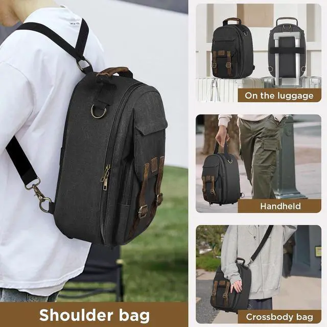 Alt view image 4 of 6 - SMRITI Hard Carrying Case Compatible with VR Headsets Virtual Reality and Touch Controllers Accessories, Large Portable Protection Backpack for Travel and Home Storage
