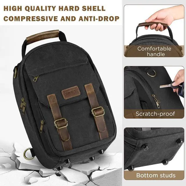 Alt view image 5 of 6 - SMRITI Hard Carrying Case Compatible with VR Headsets Virtual Reality and Touch Controllers Accessories, Large Portable Protection Backpack for Travel and Home Storage