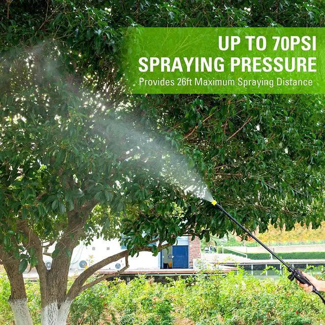 Alt view image 6 of 7 - Greenworks 80V Backpack Sprayer 4 Gallon,Battery Powered Backpack Sprayer Kit for Weeding, Spraying, Pest Control, 2Ah Battery and Charger Included, Green, 80V Sprayer Kit (2.0Ah)