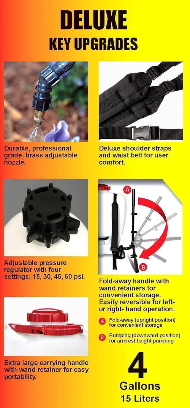 Alt view image 2 of 4 - Solo 425-Deluxe 4-Gallon Piston Backpack Sprayer with Deluxe Padded Straps