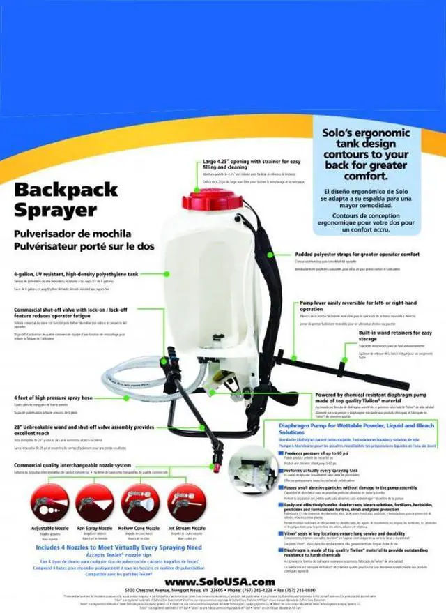 Alt view image 5 of 7 - SOLO 475-B BACKPACK SPRAYER, 4 GALLON, DIAPHRAGM - BLEACH RESISTANT