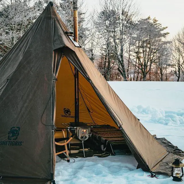 Alt view image 2 of 7 - OneTigris Rock Fortress Hot Tent with Stove Jack, 4 Season, 4-6 Person Tipi for Camping, Backpacking, Hunting, Fishing - Waterproof, Wind-Proof
