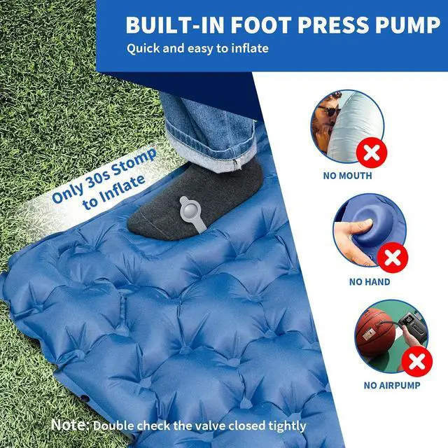 Alt view image 3 of 7 - HiiPeak Sleeping Pad for Camping- Ultralight Inflatable Sleeping Mat with Built-in Foot Pump & Pillow, Upgraded Compact Camping Air Mattress for Tent, Backpacking, Hiking