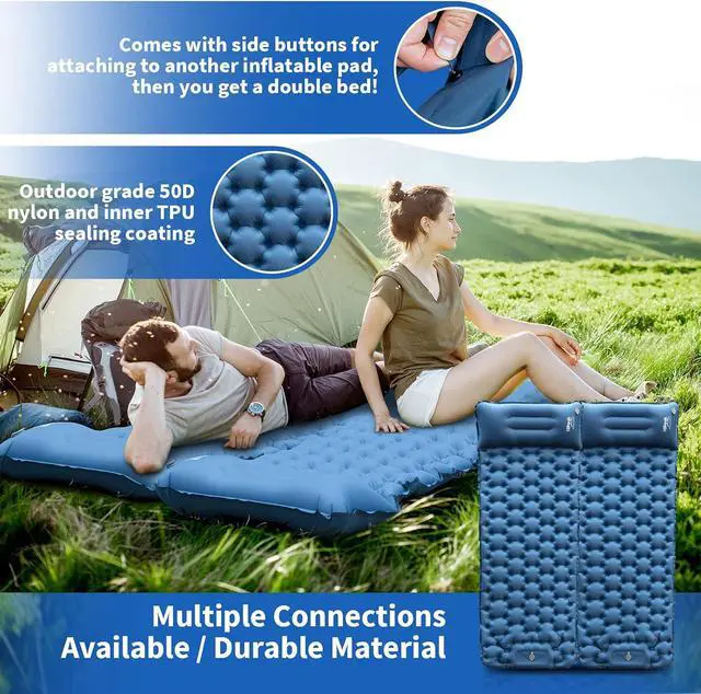 Alt view image 4 of 7 - HiiPeak Sleeping Pad for Camping- Ultralight Inflatable Sleeping Mat with Built-in Foot Pump & Pillow, Upgraded Compact Camping Air Mattress for Tent, Backpacking, Hiking