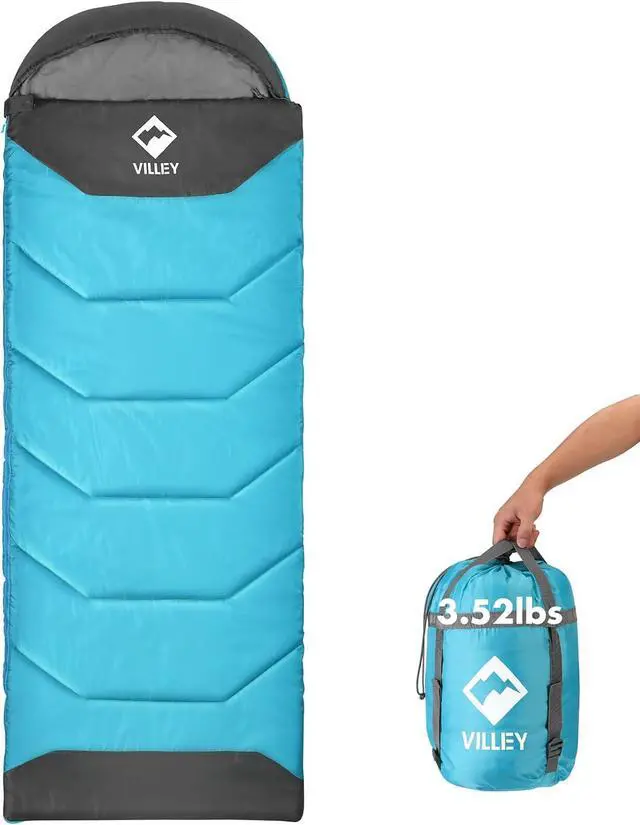 Main image of VILLEY Camping Sleeping Bag for Adults Boys and Girls, Lightweight Compact Backpacking Sleeping Bag for Outdoor, Traveling, Hiking