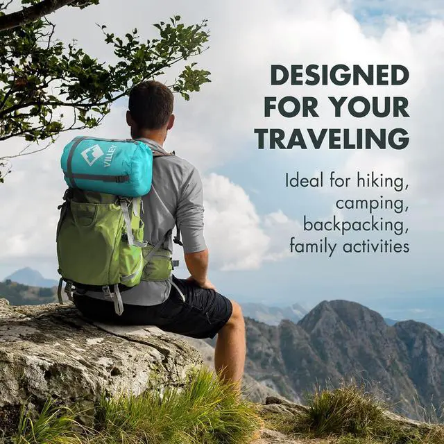 Alt view image 7 of 7 - VILLEY Camping Sleeping Bag for Adults Boys and Girls, Lightweight Compact Backpacking Sleeping Bag for Outdoor, Traveling, Hiking