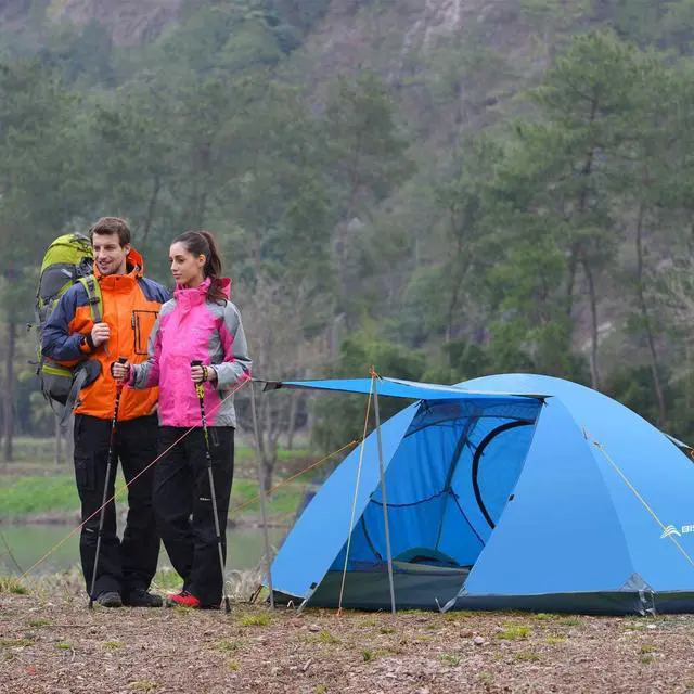 Alt view image 7 of 7 - 2 Person Camping Tent Outdoor Lightweight Waterproof Easy Setup Two Doors 3 Season Double Layer Large Space Backpacking Tent for Camping Backpacking Hiking Travelling Hunting