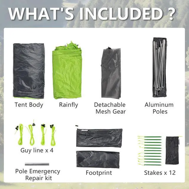 Alt view image 7 of 7 - Backpacking 2 Person Tent Lightweight 3 Season Camping Tent | 20D 380T Nylon Rainfly Double Layer Free Standing Includes Footprnint 7001 Aluminium Poles for Camping Hiking Biking