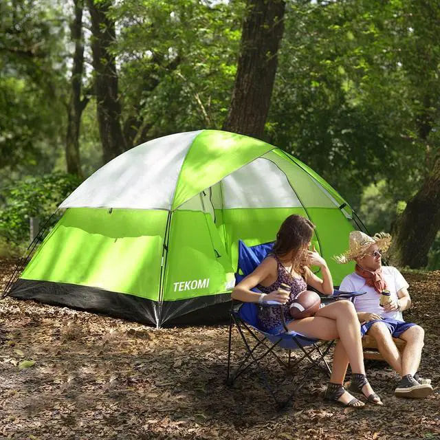 Alt view image 6 of 6 - Camping Tent, TEKOMI Waterproof Family Dome Tent with Removable Rain Fly, Instant Cabin Tent for 60 Seconds Set Up, Advanced Venting Design, Fit Camp Backpacking Hiking Outdoor, Dark Green