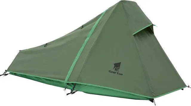 Main image of GEERTOP Ultralight Solo Bivy Tent, 1 Person Backpacking Tent for Camping | Lightweight & Waterproof Solo Tent, Aluminum Poles, Double-Wall, for Camping, Hiking, Hunting, Motorcycle Adventures