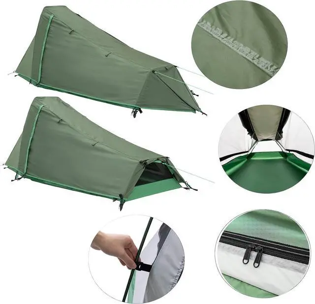 Alt view image 4 of 7 - GEERTOP Ultralight Solo Bivy Tent, 1 Person Backpacking Tent for Camping | Lightweight & Waterproof Solo Tent, Aluminum Poles, Double-Wall, for Camping, Hiking, Hunting, Motorcycle Adventures