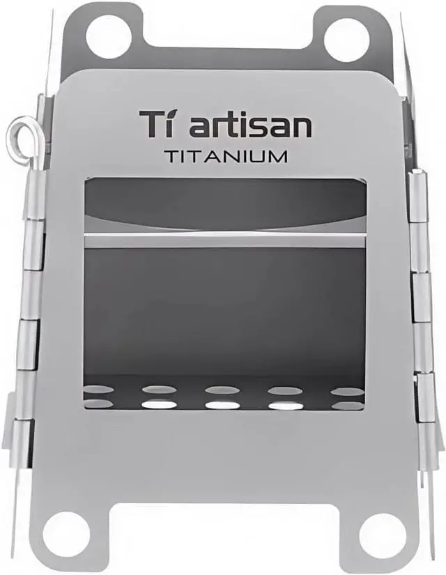 Main image of Titanium Wood Stove Foldable Portable Alcohol Stove Titanium Wood Burning Stove Camping Backpacking Stove for Outdoor Camping Picnic BBQ (WS006ST(Small))