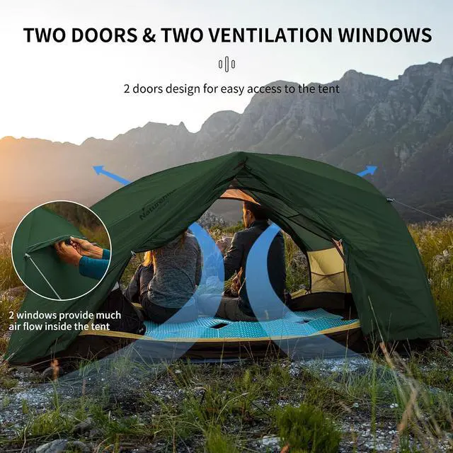 Alt view image 2 of 7 - Naturehike Star River 2 Person Backpacking Tent, Lightweight Waterproof 2 Person Camping Tent, Double Layer Two Person Tents for Camping, Hiking, Cycling