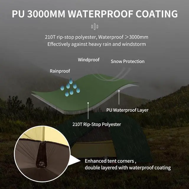 Alt view image 5 of 7 - Naturehike Star River 2 Person Backpacking Tent, Lightweight Waterproof 2 Person Camping Tent, Double Layer Two Person Tents for Camping, Hiking, Cycling