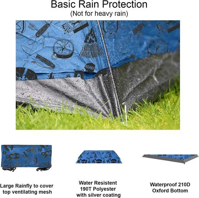 Alt view image 5 of 7 - KidzAdventure 2 in 1 Kids Tent for Camping/Kids Play Tent| Backpacking Tent for Kids |Easy Set Up Camping Tent