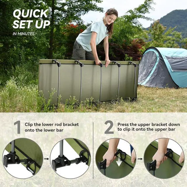 Alt view image 5 of 7 - MARCHWAY Ultralight Folding Tent Camping Cot Bed, Portable Compact for Outdoor Travel, Base Camp, Hiking, Mountaineering, Lightweight Backpacking (Army Green)
