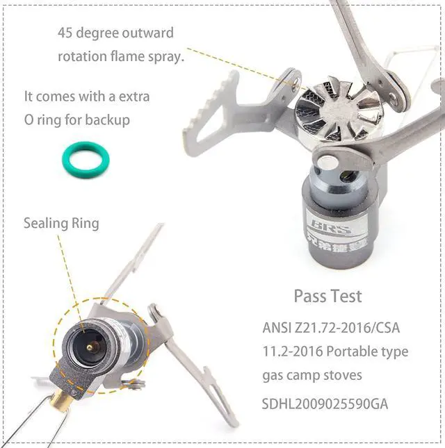 Alt view image 3 of 7 - BRS Stove BRS 3000T Stove Titanium Ultralight Backpacking Stove Portable Propane Camping Stove Gas Burner Camp Stove only 26g with Extra O Ring