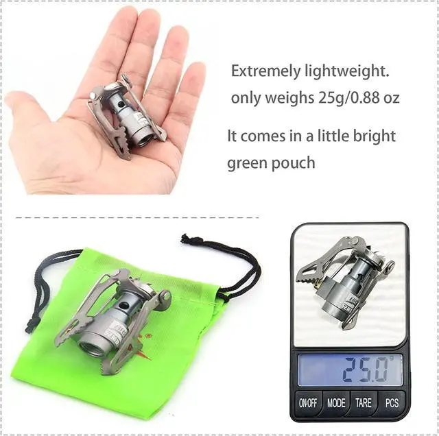 Alt view image 5 of 7 - BRS Stove BRS 3000T Stove Titanium Ultralight Backpacking Stove Portable Propane Camping Stove Gas Burner Camp Stove only 26g with Extra O Ring