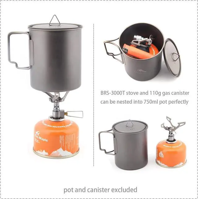 Alt view image 6 of 7 - BRS Stove BRS 3000T Stove Titanium Ultralight Backpacking Stove Portable Propane Camping Stove Gas Burner Camp Stove only 26g with Extra O Ring