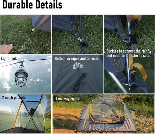 Alt view image 5 of 7 - Ultralight 4 Season Solo Tent Waterproof with Snow Skirt Rainfly, Ground/Off The Ground Tent for Backpacking Camping Hiking Trekking Mountaineering